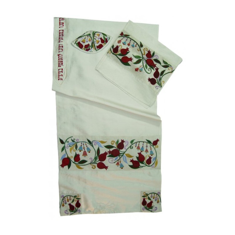 Rikmat Elimelech Silk Rimonim Tallit | Rikmat Elimelech Tallit