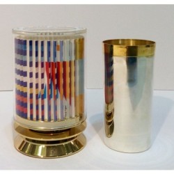 The Agam Rainbow 24K Gold-Plated Revolving Star of David Kiddush Cup