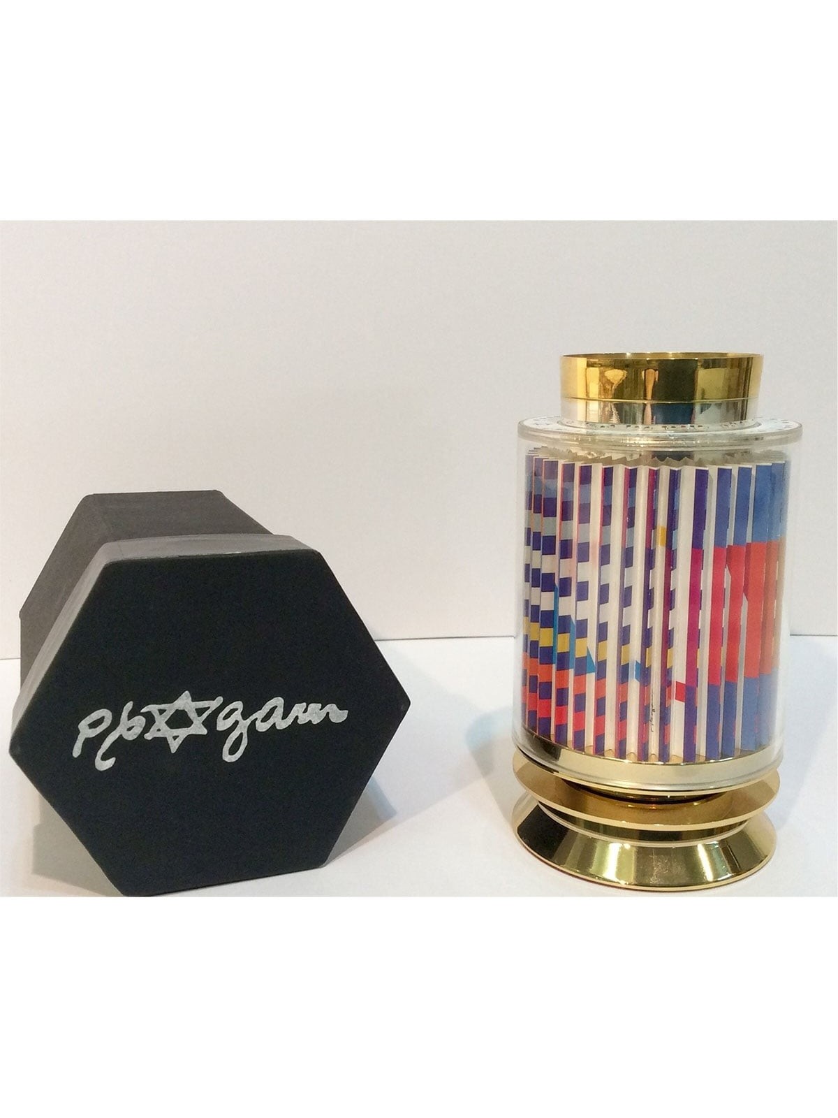 The Agam Rainbow 24K Gold-Plated Revolving Star of David Kiddush Cup