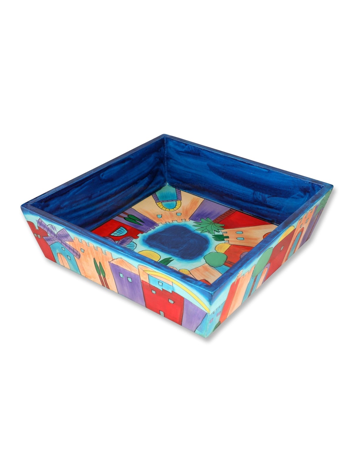 Yair Emanuel Wooden Matzah Tray - Jerusalem