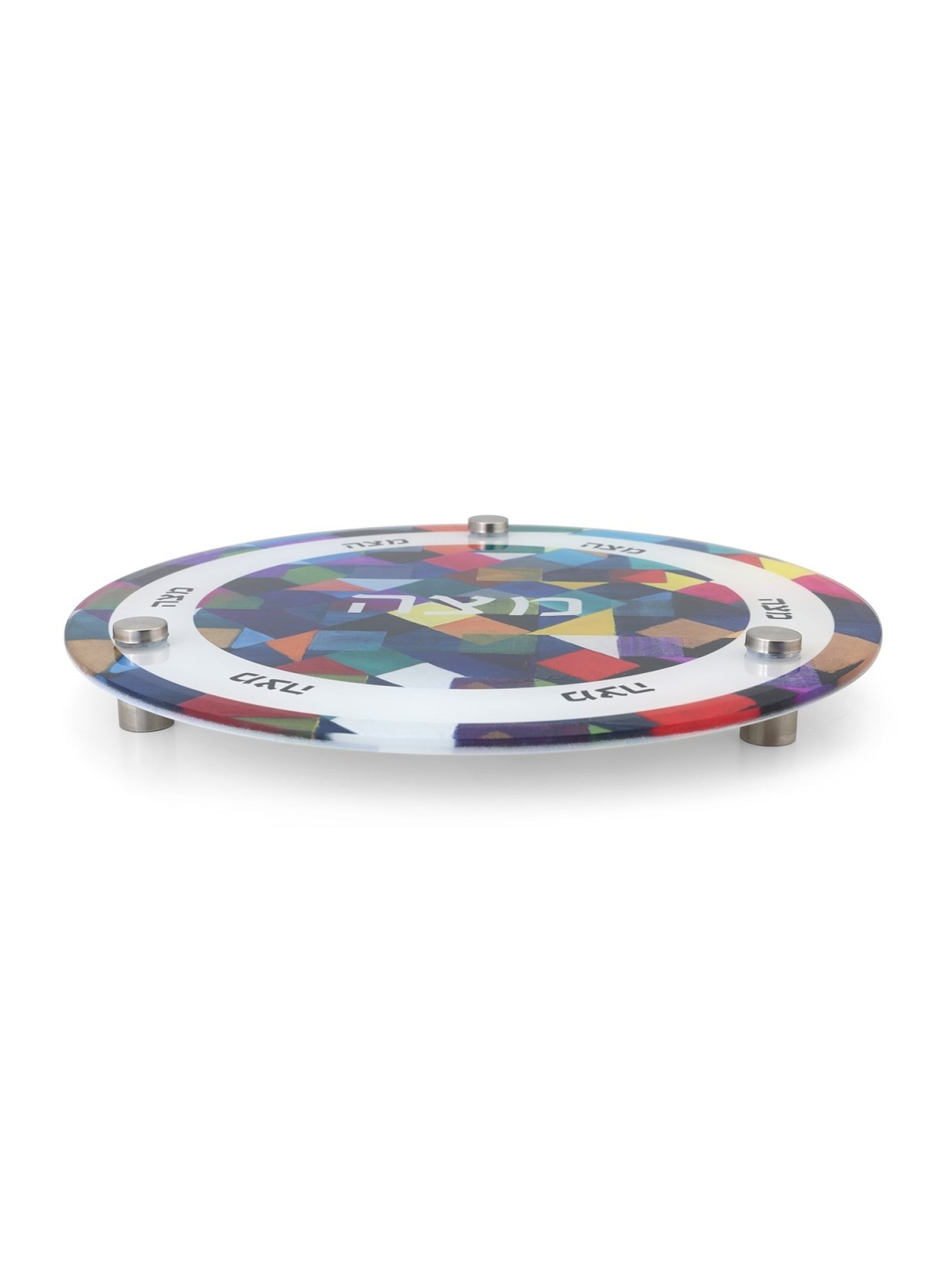 Jordana Klein Modern Cube Design Glass Matzah Plate