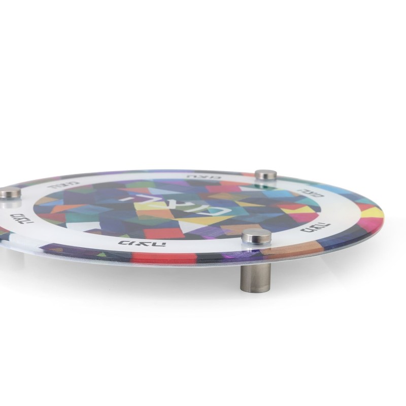 Jordana Klein Modern Cube Design Glass Matzah Plate