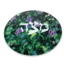 Jordana Klein Glass Matzah Plate - Flowers in the Judean Hills