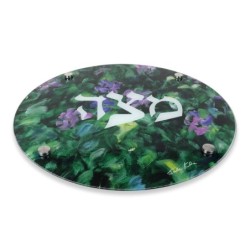 Jordana Klein Glass Matzah Plate - Flowers in the Judean Hills