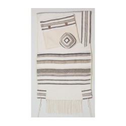 Weaving Creation Hand Woven White Tallit ... | Weaving Creation Tallit