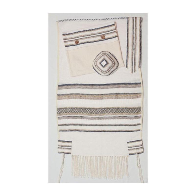 Weaving Creation Hand Woven White Tallit ... | Weaving Creation Tallit