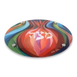 Jordana Klein Glass Matzah Plate - Pomegranate