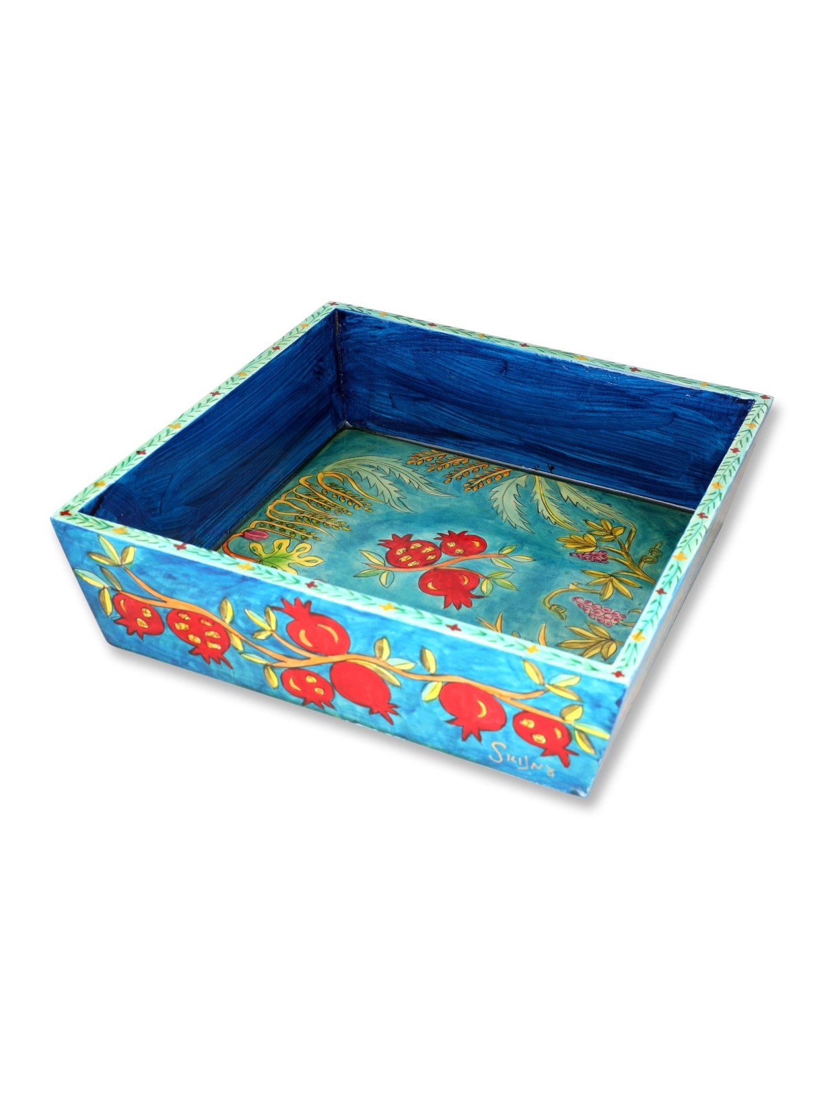 Yair Emanuel Wooden Matzah Tray - 7 Species
