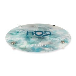 Glass Seder Plate With Marbled Design By Jordana Klein