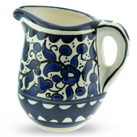 Blue and White Flowers Milk Pot. Armenian Ceramic