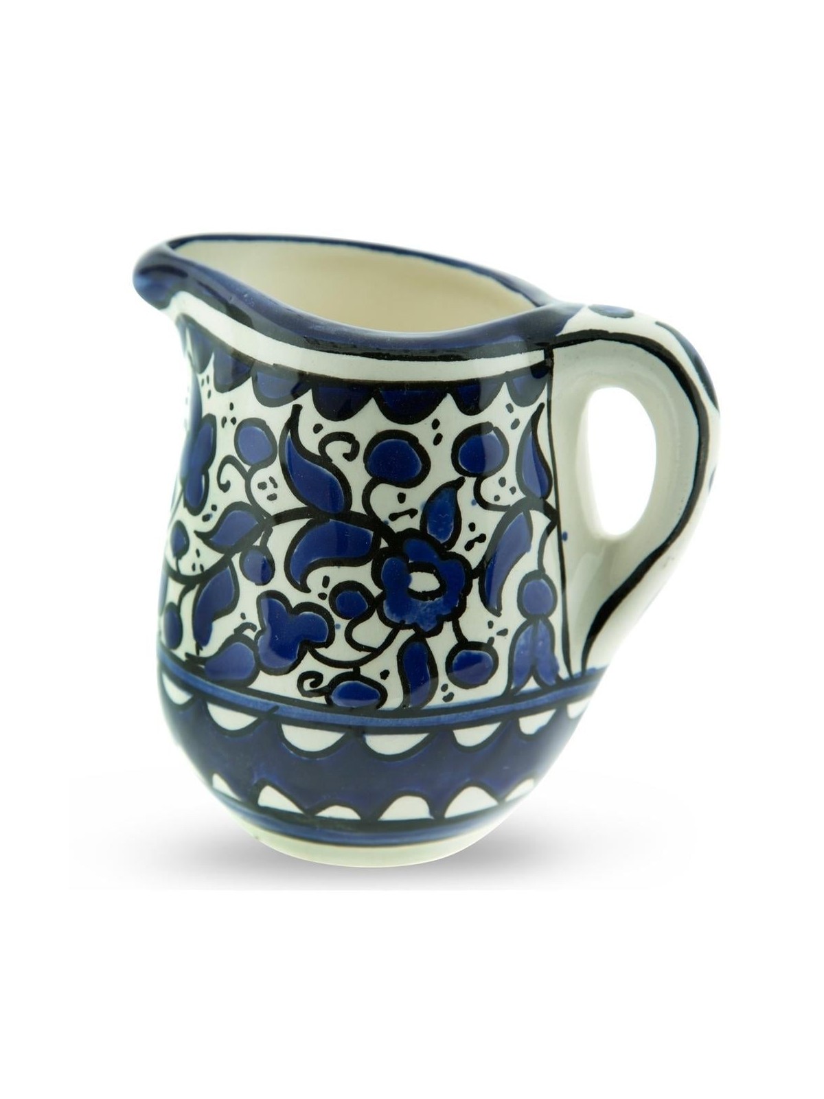 Blue and White Flowers Milk Pot. Armenian Ceramic