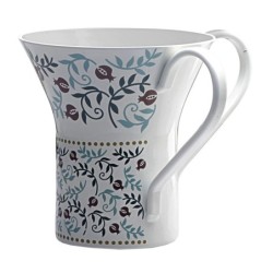 Dorit Judaica Pomegranates Netilat Yadayim Towel and Washing Cup Set