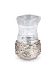 Handmade White Glass and Sterling Silver-Plated Stemless Kiddush Cup