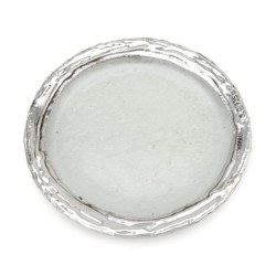 Handmade White Glass and Sterling Silver-Plated Stemless Kiddush Cup