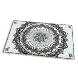Dorit Judaica Challah Board With Mandala Pattern and Shabbat Verses (B
