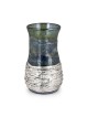 Handmade Blue Glass and Sterling Silver-Plated Stemless Kiddush Cup
