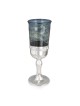 Handmade Dark Blue Glass and Sterling Silver-Plated Kiddush Cup
