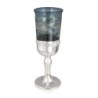 Handmade Dark Blue Glass and Sterling Silver-Plated Kiddush Cup