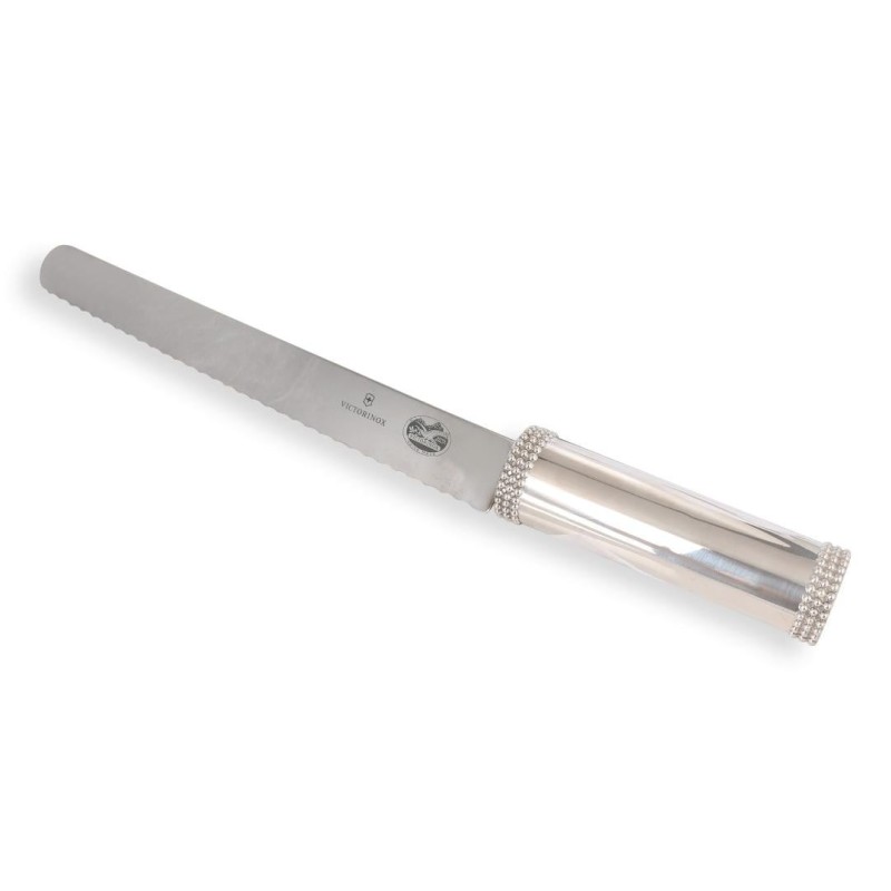 Bier Judaica 925 Sterling Silver 'Pearls' Challah Knife