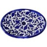 Blue and White Flowers Oval Plate Armenian Ceramic