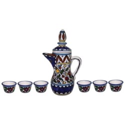 8-Piece Coffee Set - Flowers. Armenian Ceramic
