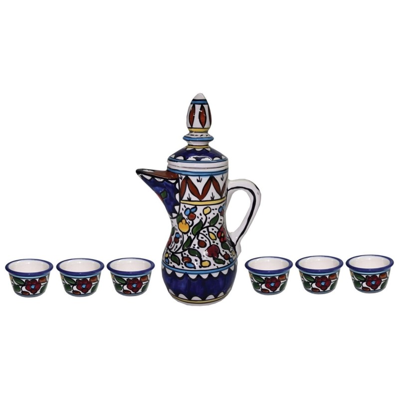 8-Piece Coffee Set - Flowers. Armenian Ceramic