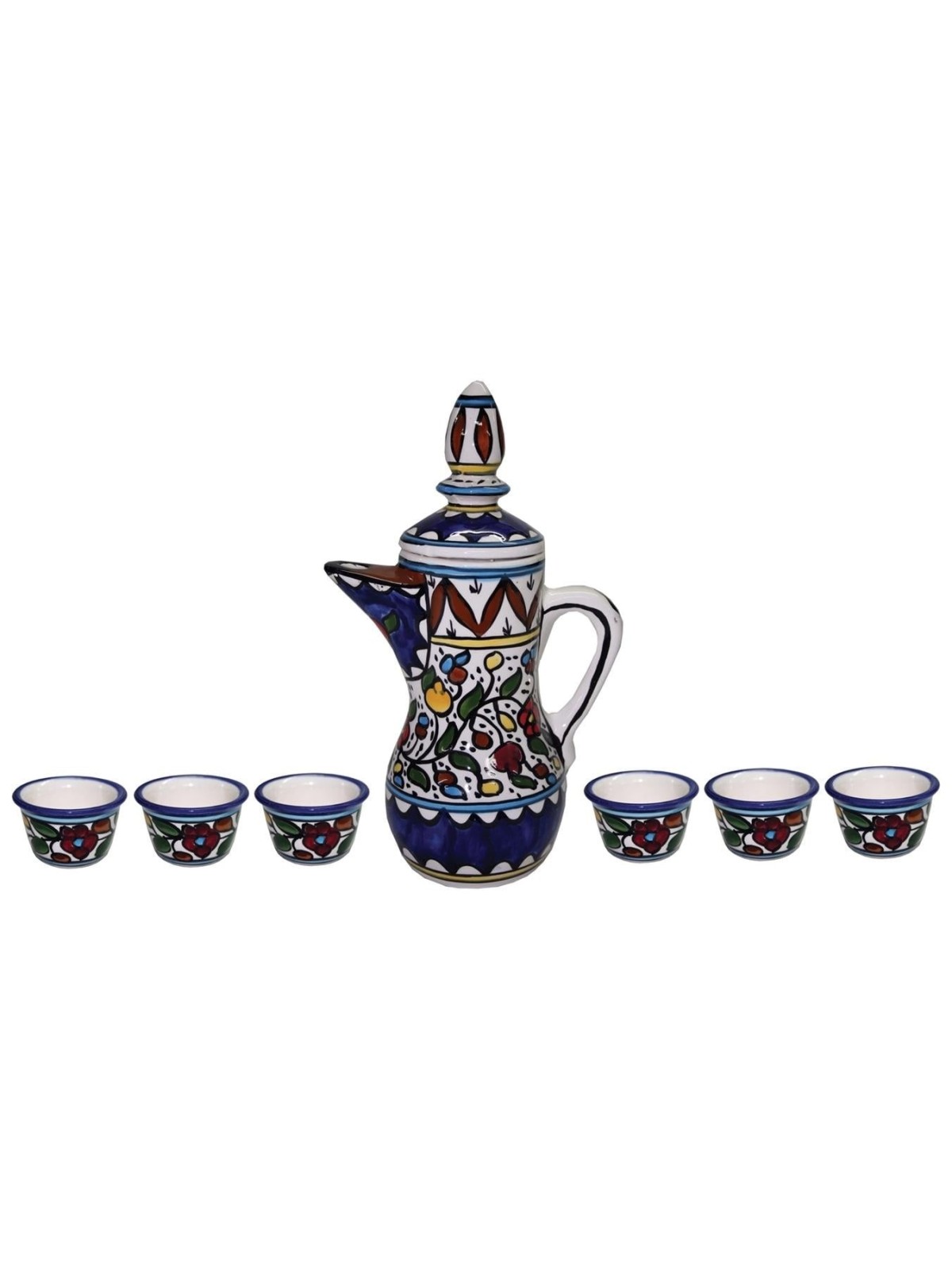 8-Piece Coffee Set - Flowers. Armenian Ceramic