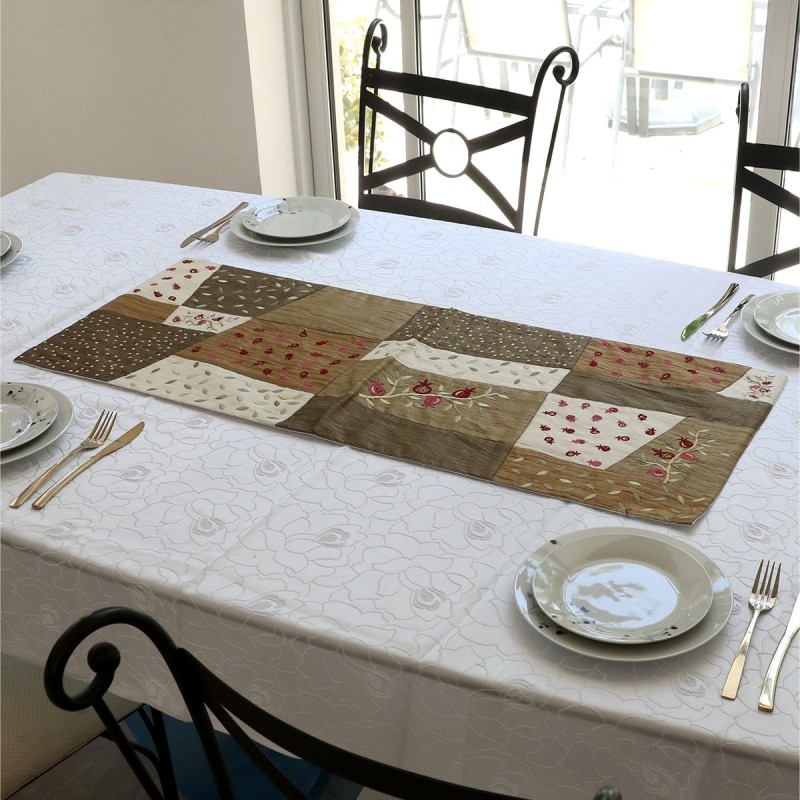 Yair Emanuel Embroidered Runner - Pomegranates (Olive)