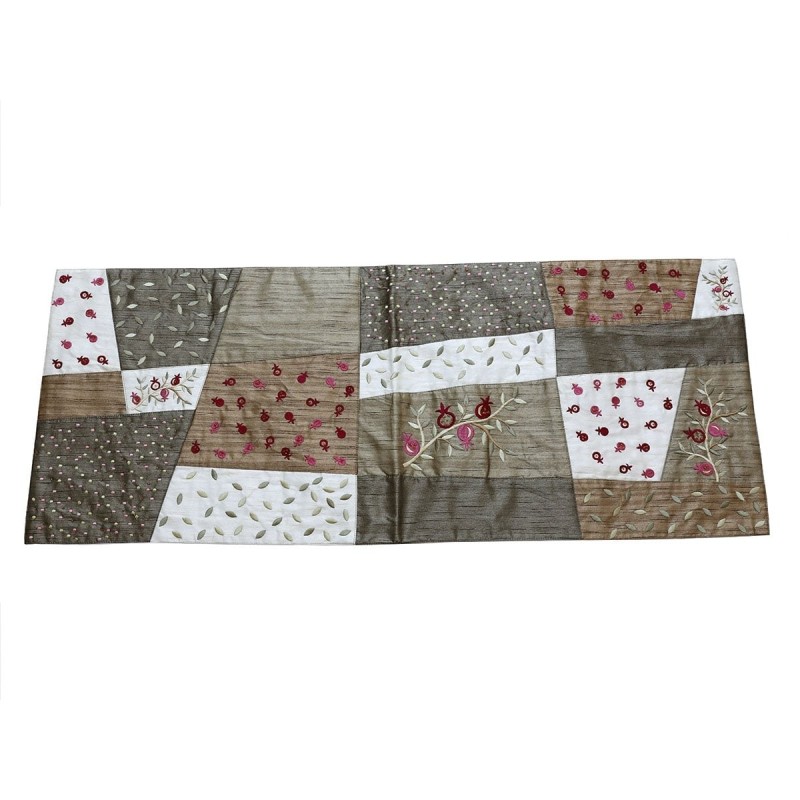 Yair Emanuel Embroidered Runner - Pomegranates (Olive)