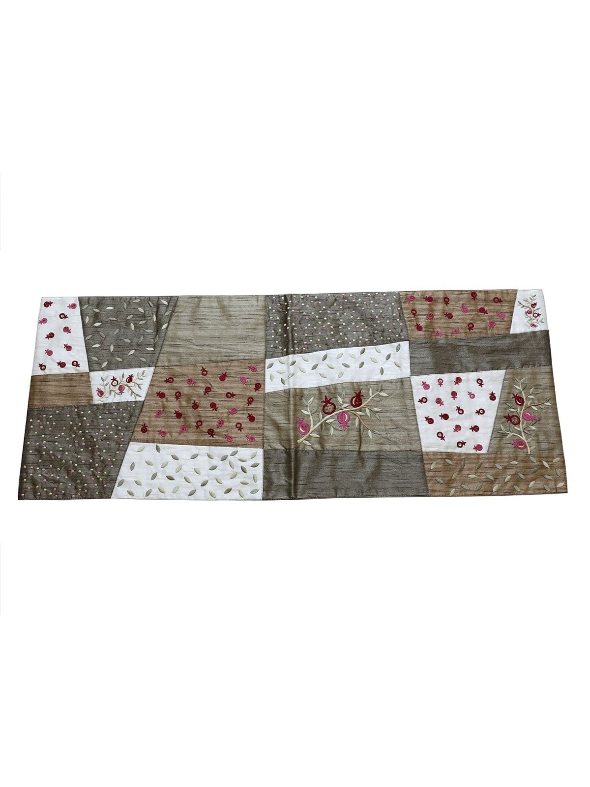 Yair Emanuel Embroidered Runner - Pomegranates (Olive)