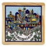Armenian Ceramic & Wood Jerusalem Trivet (Medium)