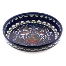 Peacocks Bowl. Flower and Grapevines. Armenian Ceramic