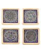 Set of 4 Assorted Flowers Coasters. Armenian Ceramic