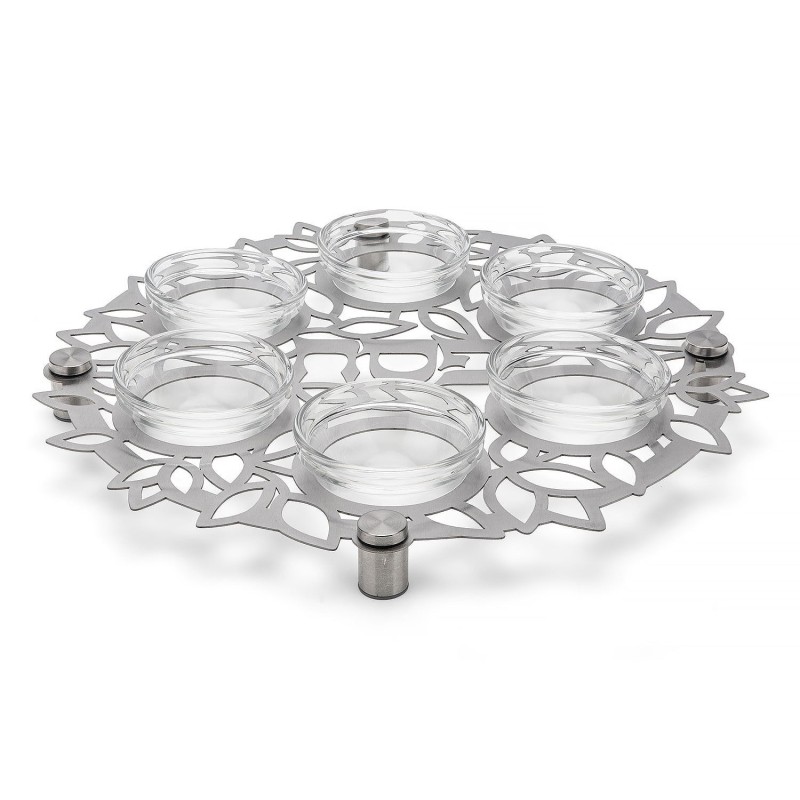 Elegant Seder Plate With Petal Cut Out By Dorit Judaica