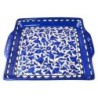 Armenian Ceramic Matzah Plate - Blue and White Floral