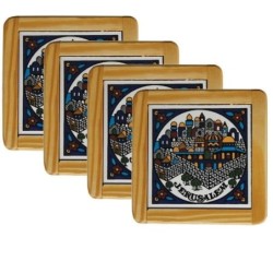 Set of 4 Jerusalem Coasters. Armenian Ceramic