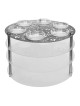 Elegant Seder Plate With Legs & 3 Level Matzah Stand By Dorit Judaica