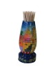Yair Emanuel Painted Wooden Toothpick Stand - Jerusalem