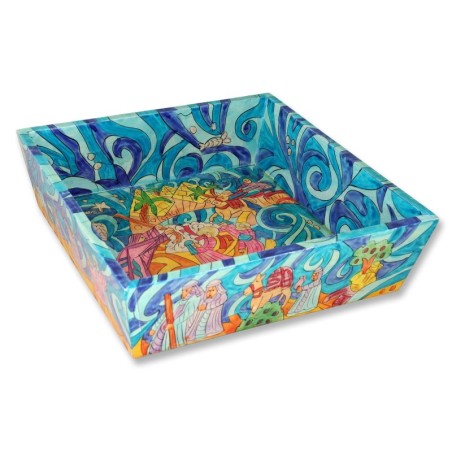 Yair Emanuel Wooden Matzah Tray - The Exodus from Egypt