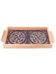 Armenian Ceramic & Wooden Tray. Colorful Pretty Flowers (Rings - B)