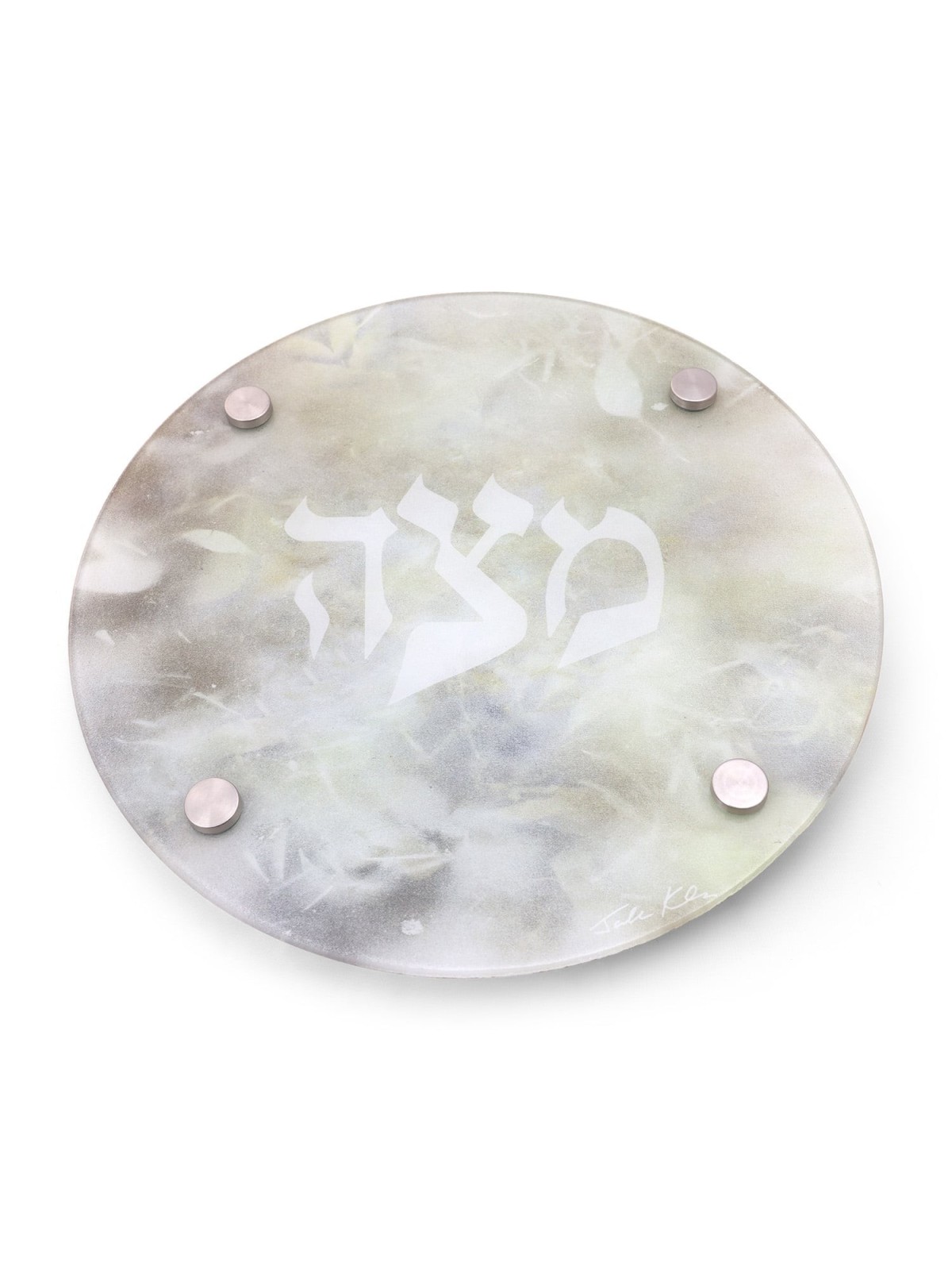 Jordana Klein Gray Marble Glass Matzah Plate