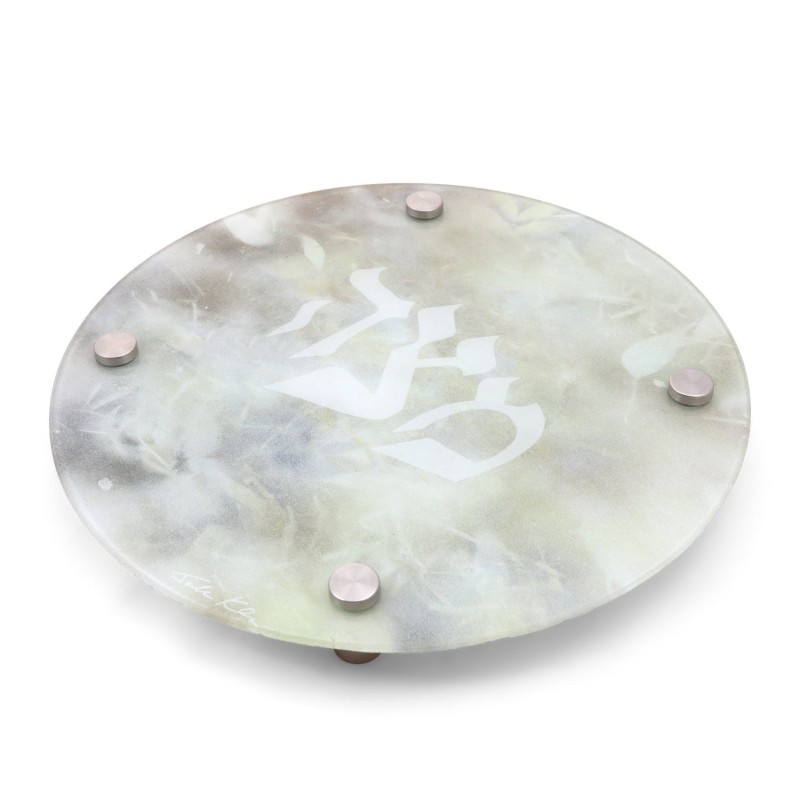 Jordana Klein Gray Marble Glass Matzah Plate