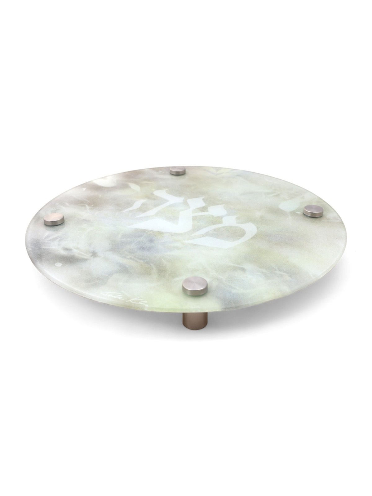 Jordana Klein Gray Marble Glass Matzah Plate
