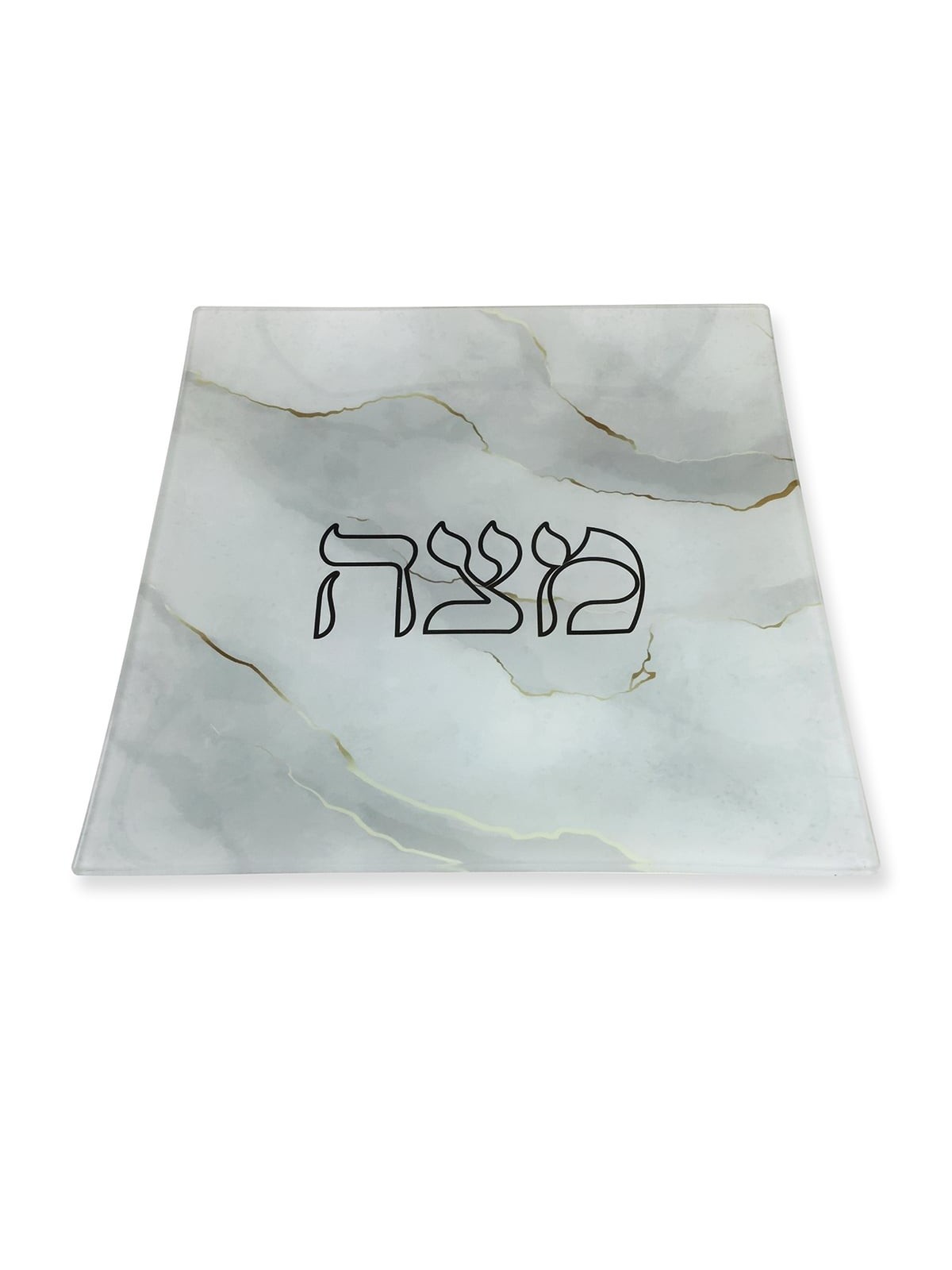 Classy Designer Matzah Plate With Marble Motif