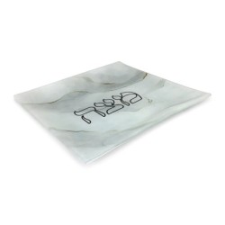 Classy Designer Matzah Plate With Marble Motif