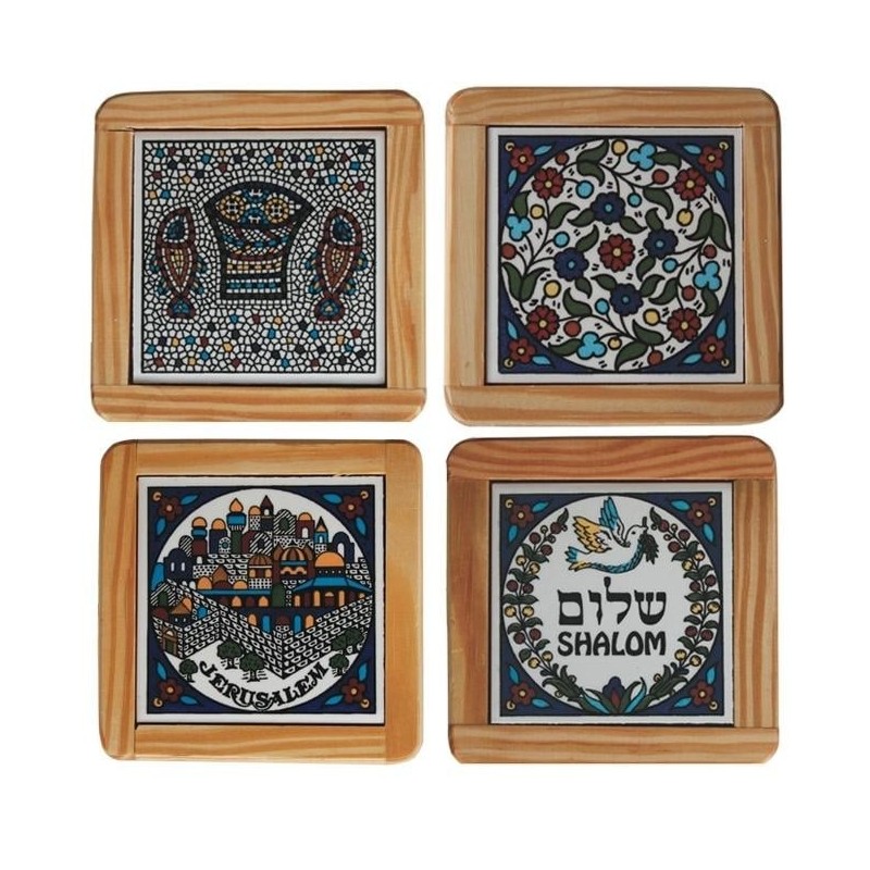 Set of 4 Assorted Coasters. Armenian Ceramic