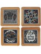 Set of 4 Assorted Coasters. Armenian Ceramic