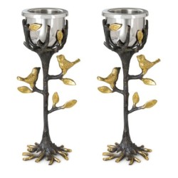 Yair Emanuel Handmade Tree of Life Shabbat Candlesticks