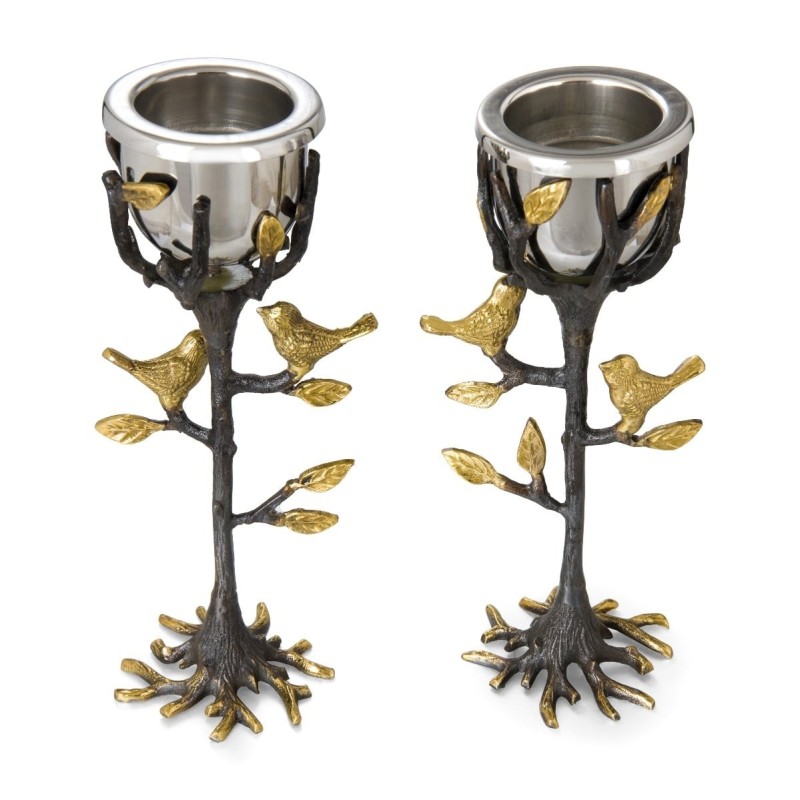 Yair Emanuel Handmade Tree of Life Shabbat Candlesticks