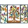 Tree of Life: Yair Emanuel Hand Painted Triptych House Blessing Wall A